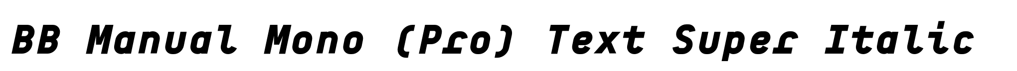 BB Manual Mono (Pro) Text Super Italic image